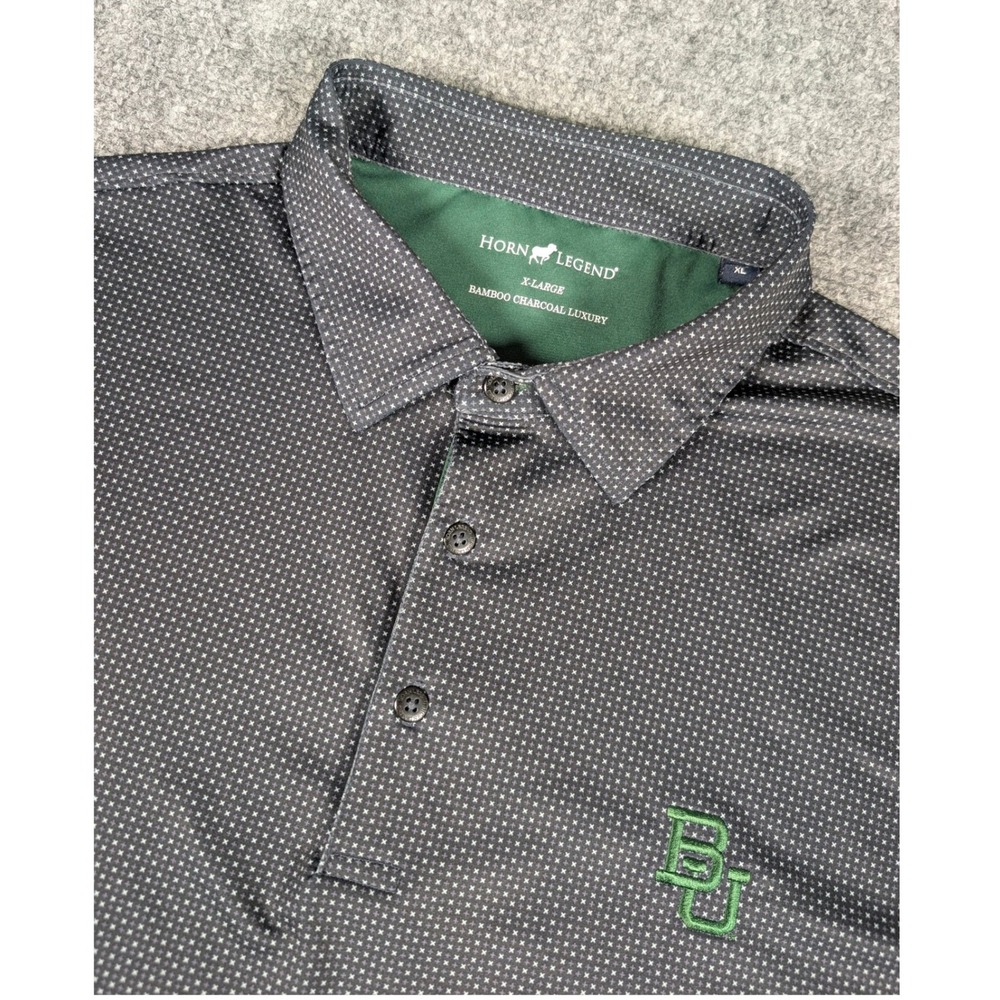 Baylor Bears Horn Legend Polo Shirt Mens XL Charcoal Grey Geometric Performance